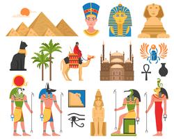 Egyptian Art Flat Collection vector