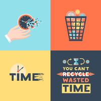 Wasted Time 4 Flat Icons Square  vector