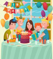 fiesta infantil b-day vector