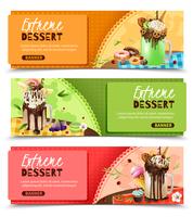 Extreme Rich Dessert Horizontal Banners Set  vector