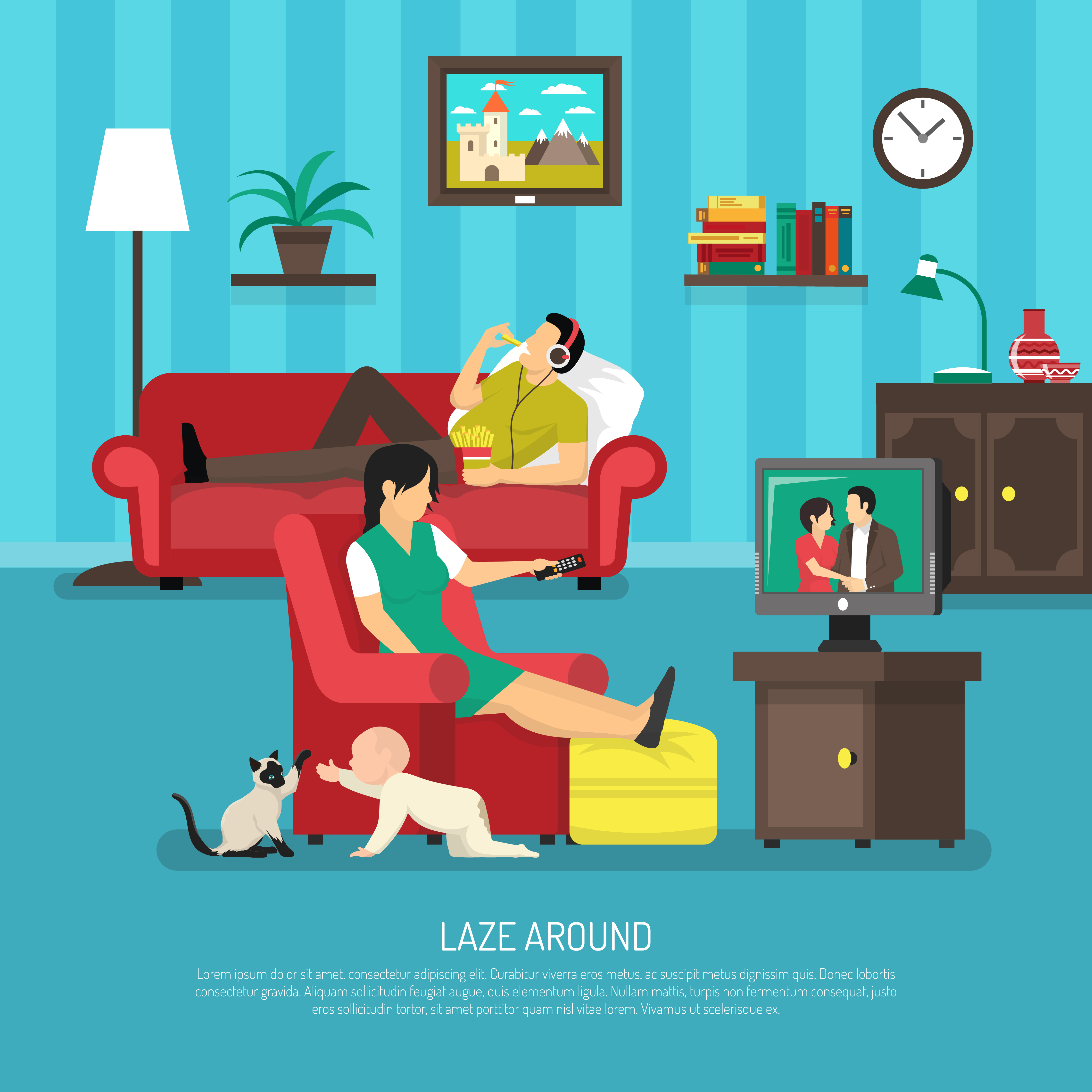 Lazy People Illustration Download Free Vectors Clipart Graphics