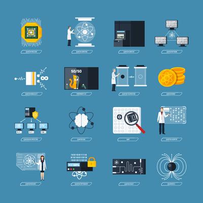 Quantum Computing Flat Icons