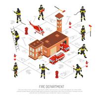 Fire Department Infographic vector