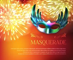 Cartel de exhibición de fuegos artificiales de la mascarada vector