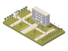 Isometric University And Campus Composition vector