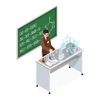 Profesor de composición química vector