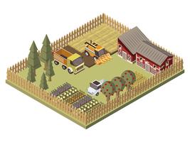 Farm Vehicles Isometric Design vector