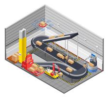 Automatic Warehouse Isometric Interior vector