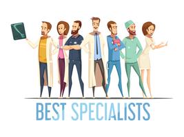 Best Medical Specialists Cartoon Style Illustration vector