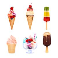 Ice Cream Realistic Set vector