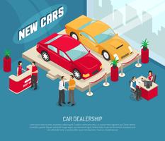 Car Dealership Leasing Composition vector