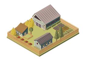 Ranch Isometric Layout vector