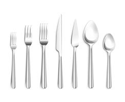 Realistic Silverware Top View vector