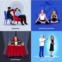 Hypnotism Extrasensory Icon Set vector