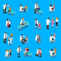 Child Diseases Isometric Icons Set vector