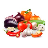 Vegetables Composition On White Background
