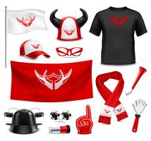 Fan Buff Gear Accessories Realistic Set vector