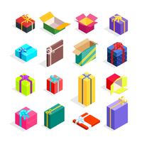 Isometric Gift Boxes Set vector