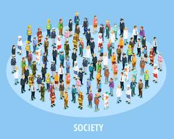 Professional Society Isometric Background  vector