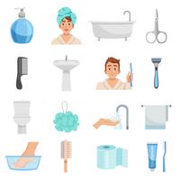 Conjunto de iconos de productos de higiene vector