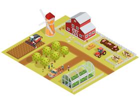 Farm Isometric Template vector