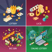 Lottery Concept Icons Set  vector