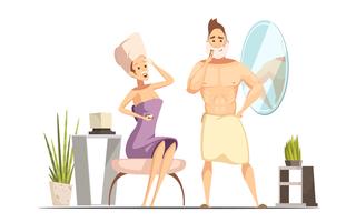 Hair Removal Depilation Family Cartoon Illustration vector