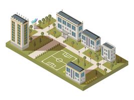 Student Quarter Isometric Landscape vector