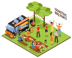 Isometric BBQ Party vector