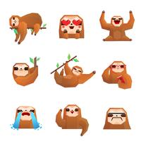 Sloth Polygonal Set vector