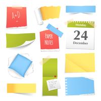 Colorful Realistic Paper Notes Collection vector