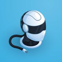 Unplugged Robot Head Composition vector