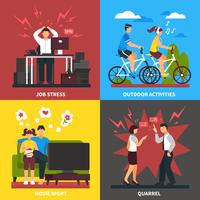 Stress And Relaxation Flat Design Concept vector