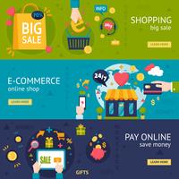 E-commerce Compras Banners horizontales vector