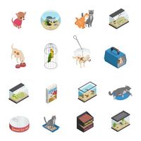 Conjunto de iconos de la tienda de mascotas vector