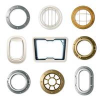 Realistic Portholes Set vector