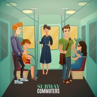 Subway Commuters Background  vector