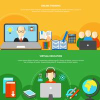 Two E Learning Banner Set vector