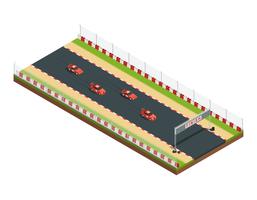 Isometric Race Track Composition vector