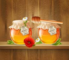 Two Jar Of Honey Composition vector