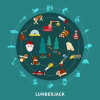 Lumberjack Round Composition vector