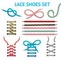Colorful Shoelace Icon Set vector