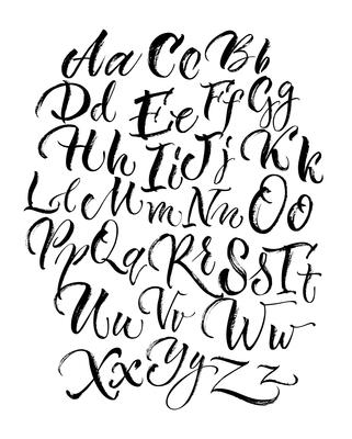 Black Scrawling Uppercase And Lowercase Alphabet Letters