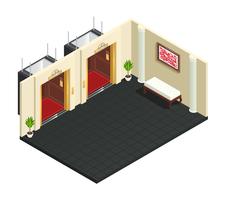 Lift Lobby Isometric Interior vector