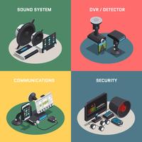 Car Electronics Autoelectronics Isometric Composition vector