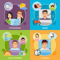 Sleep Disorders Compositions Set vector