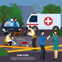 Crime Scene Flat Style Illustration vector