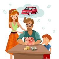 Family Budget Finance Plan Flat Poster  vector