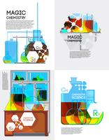 Conjunto de carteles de química mágica vector