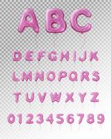 Balloon Alphabet Realistic Transparent Composition vector